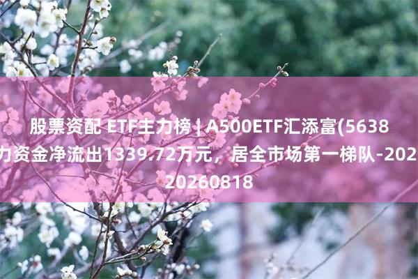 股票资配 ETF主力榜 | A500ETF汇添富(563880)主力资金净流出1339.72万元，居全市场第一梯队-20260818