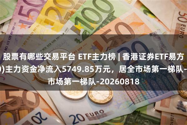 股票有哪些交易平台 ETF主力榜 | 香港证券ETF易方达(513090)主力资金净流入5749.85万元，居全市场第一梯队-20260818