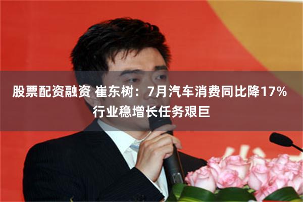 股票配资融资 崔东树：7月汽车消费同比降17% 行业稳增长任务艰巨