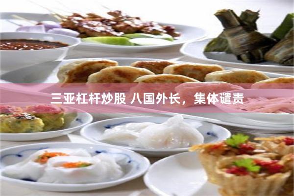 三亚杠杆炒股 八国外长，集体谴责